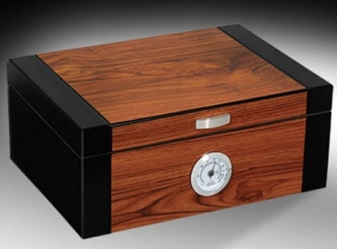 BRIGHTON HUMIDOR GUARDSMAN COLOUR 2 TONE MAHOGANY BLACK 60 COUNT