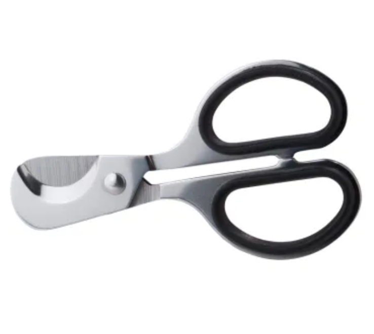 CIGAR SCISSORS SILVER WITH RUBBER HANDLE